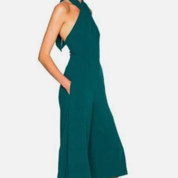 NICHOLAS Halter Split Jumpsuit in Green Women Size 4 - Picture 3 of 6